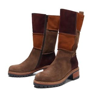 Hee brand Patchwork Suede Mid-calf Boot size 42 (US10) NWOT Spain